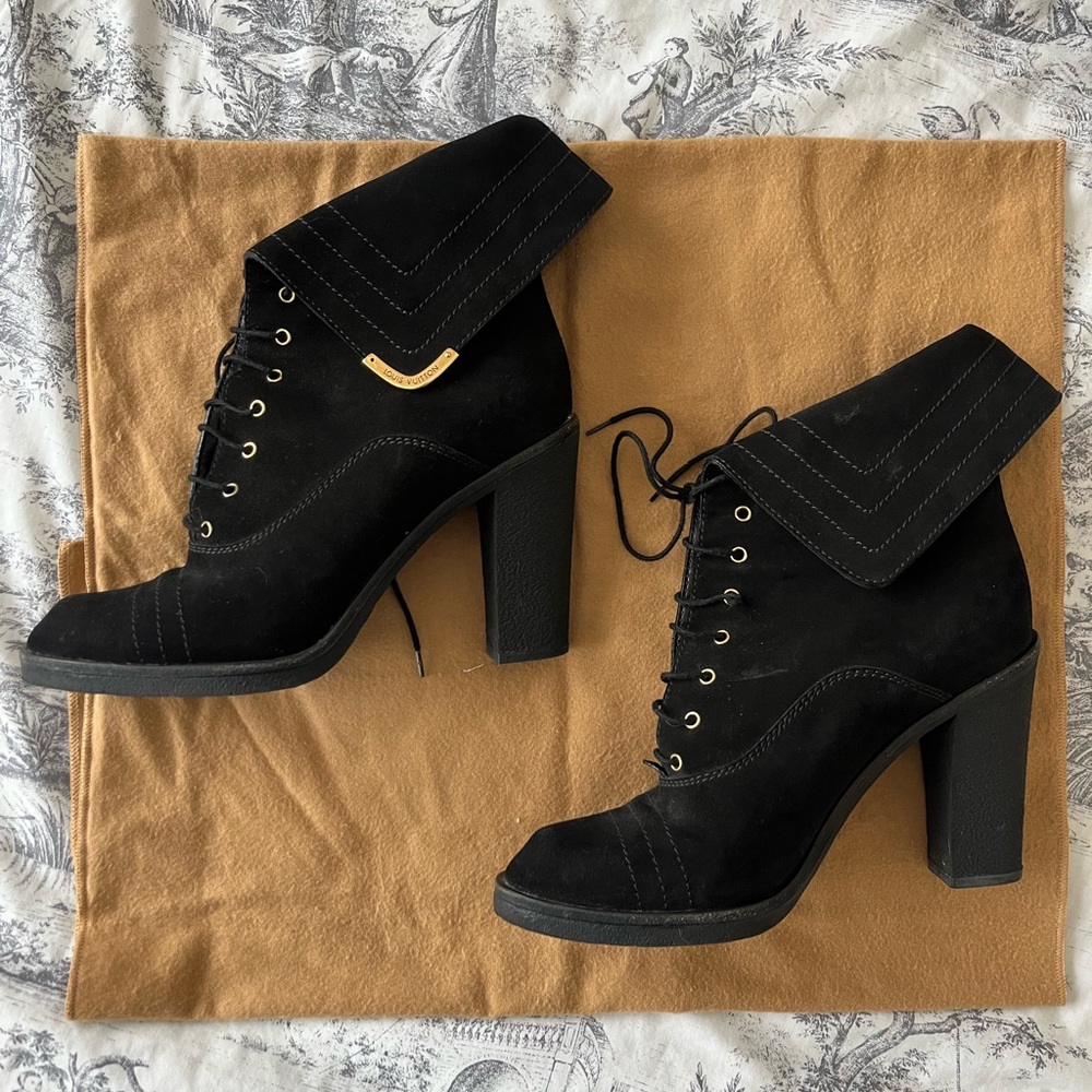 Louis Vuitton Black Heeled Ankle Boots